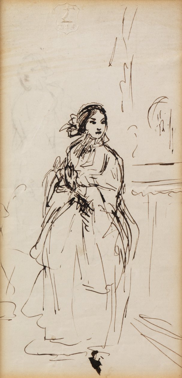 Hurrying Girl (penna och bläck) av William Powell Frith