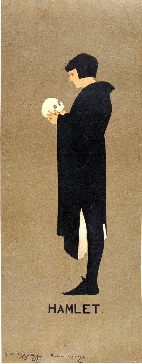 Affisch för "Hamlet" av William Shakespeare - av tiggarstaffarna (Sir William Nicholson (1872-1949) och James Pryde (1866-1941), sent 1800-tal av William & Pryde James (1866 1941) Nicholson