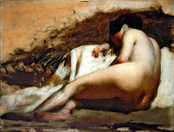 Nakenstudie (olja ombord) av William Quiller Orchardson