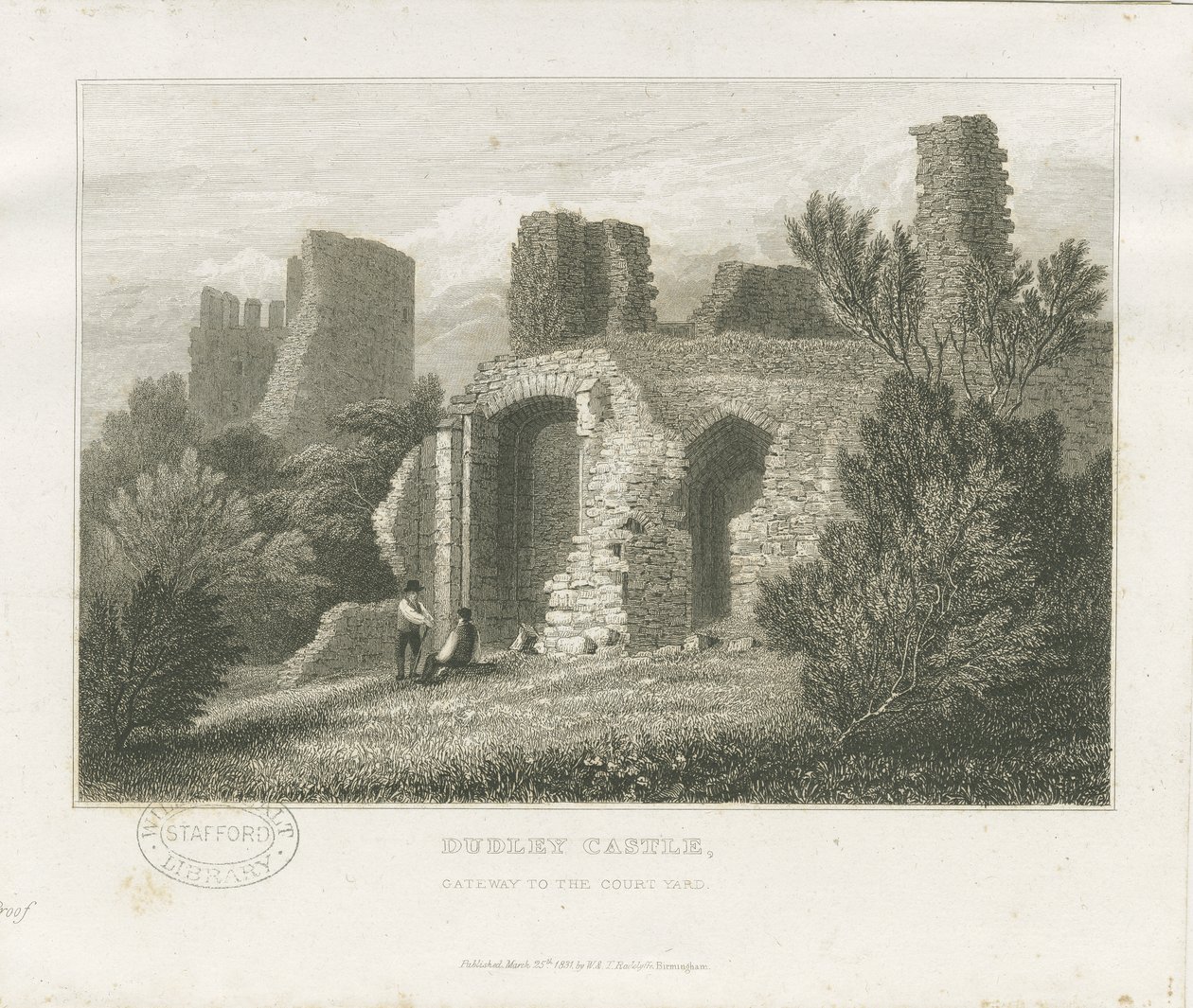 Dudley Castle - The Keep: gravyr, nd [c1831] (tryck) av William Radclyffe