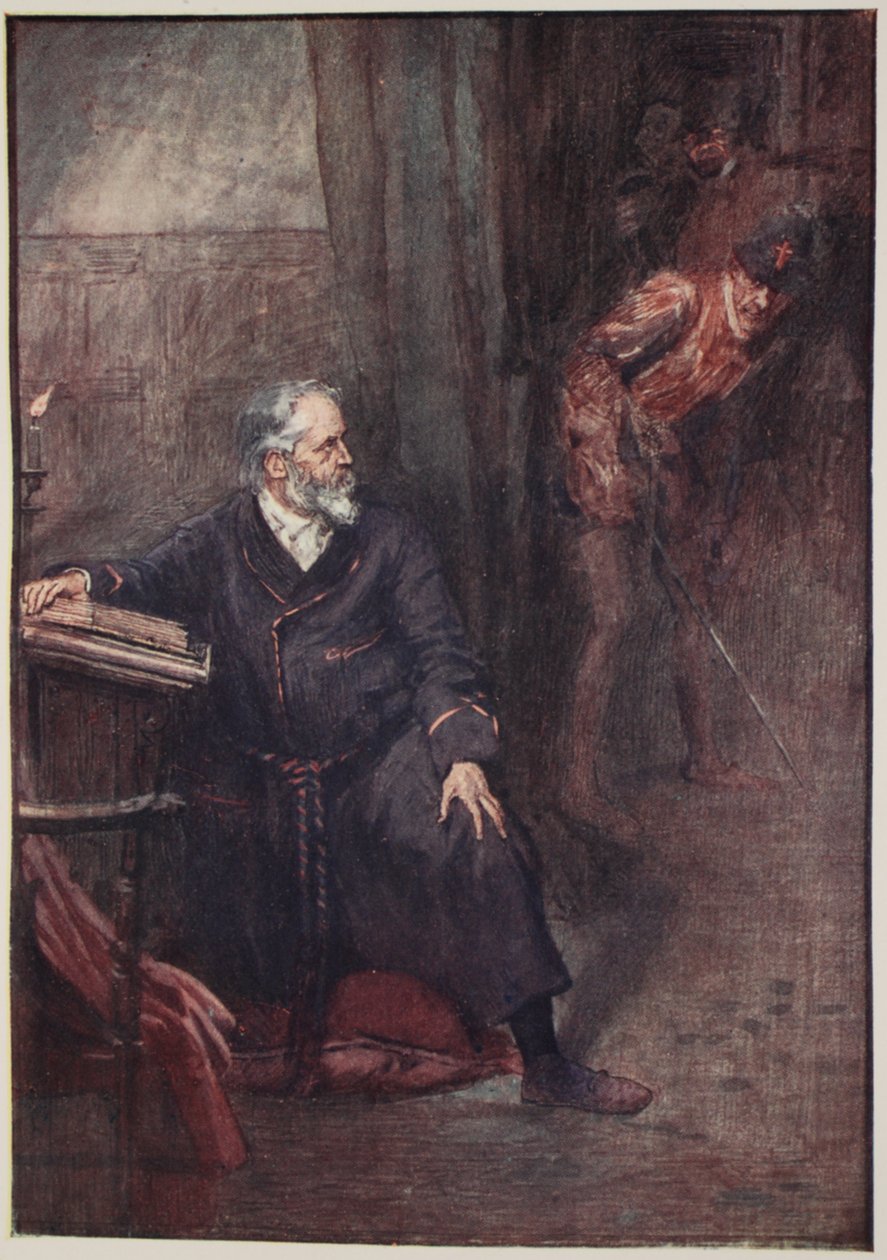Amiral Coligny var en av de första som gick under, illustration från Mary Macgregors "The Story of France Told to Boys and Girls", 1920. av William Rainey