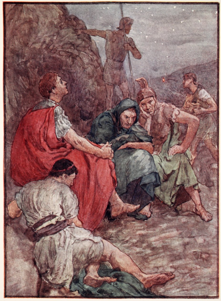 Brutus och hans följeslagare efter slaget vid Philippi, illustration från 
