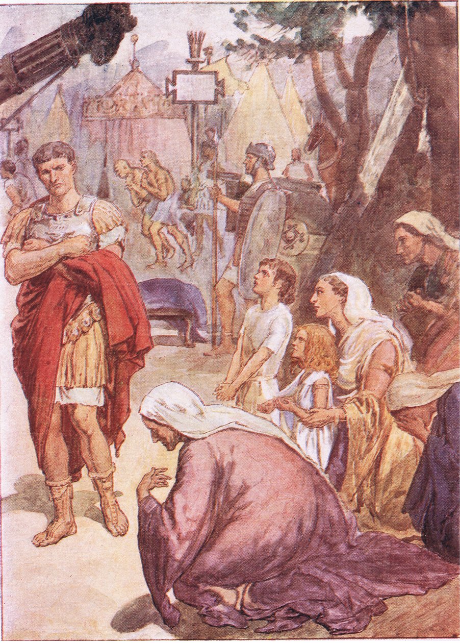 Coriolanus and the matrons of Rome, från Plutarch Lives publicerad av T C & E C Jack Ltd av William Rainey