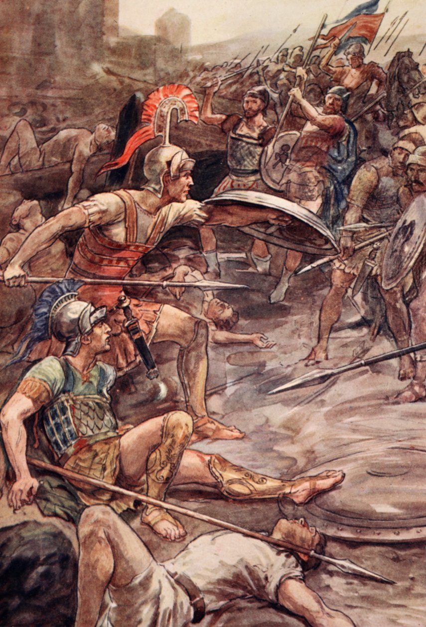 Epaminondas försvarar Pelopidas, illustration från 