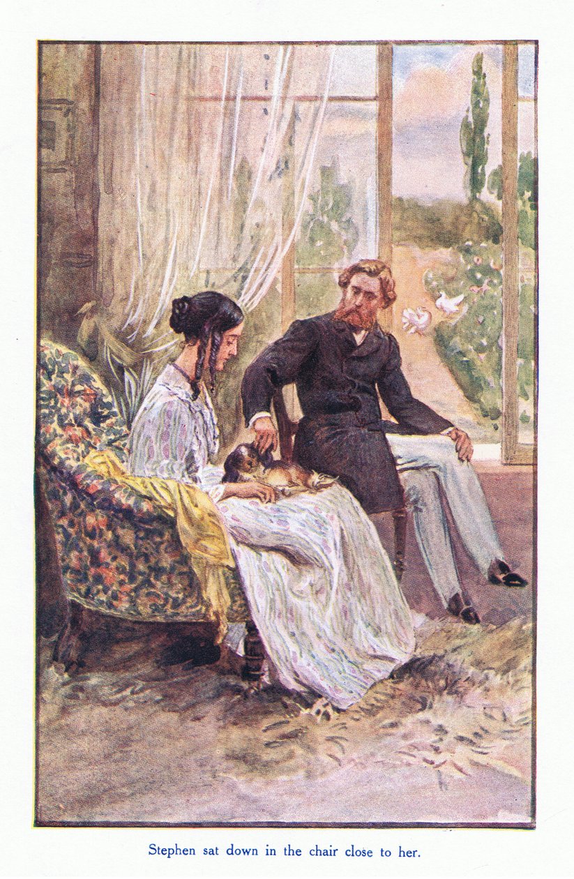 Stephen satte sig i stolen nära henne, 1930-talet av William Rainey