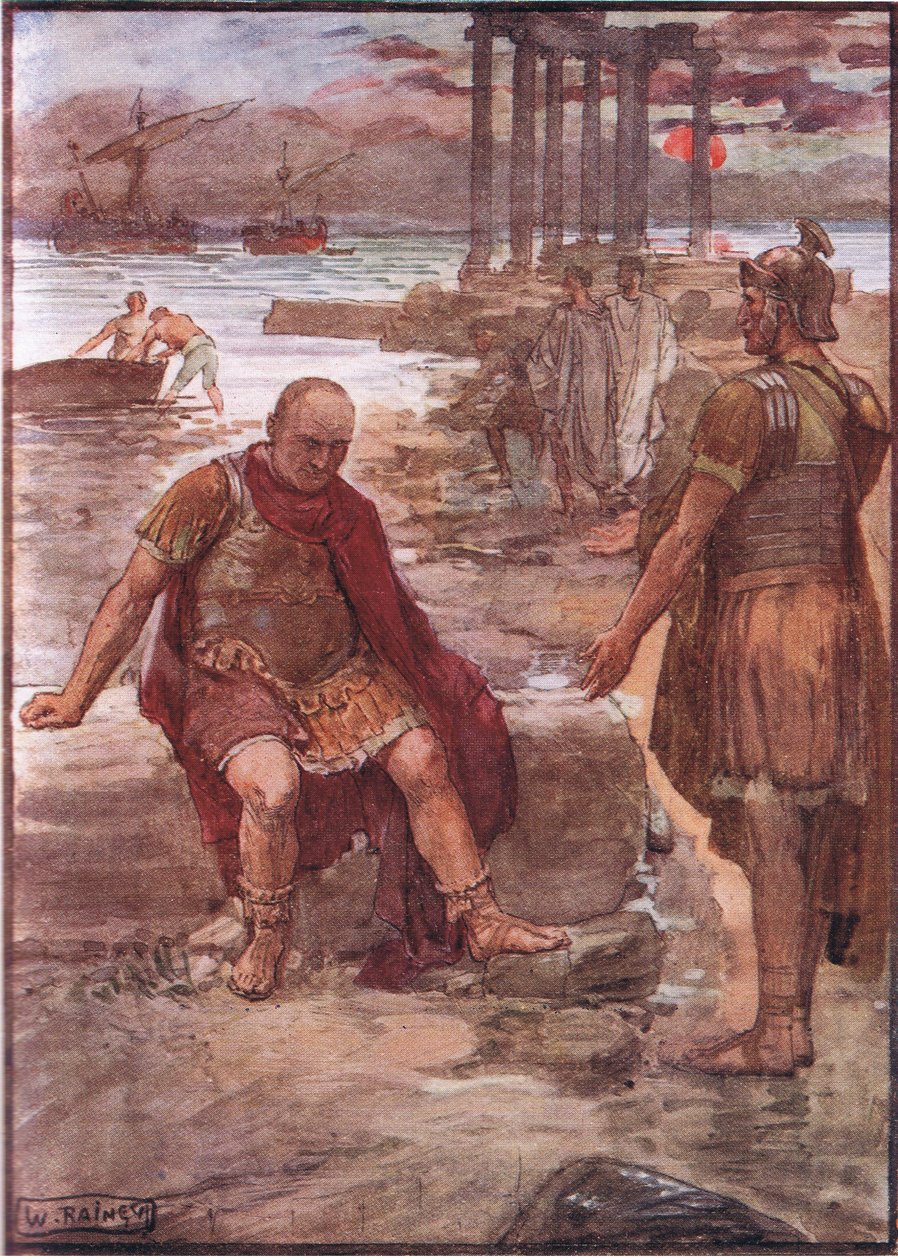 Den exil Marius mitt i ruinerna av Kartago, från Plutarch Lives publicerad av T C & E C Jack Ltd av William Rainey