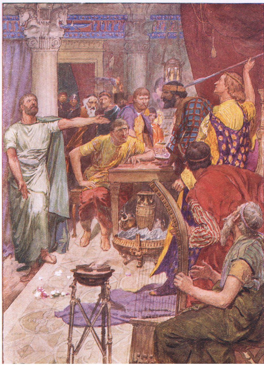 Bråket mellan Alexander och Clitus, från Plutarch Lives publicerad av T C & E C Jack Ltd av William Rainey