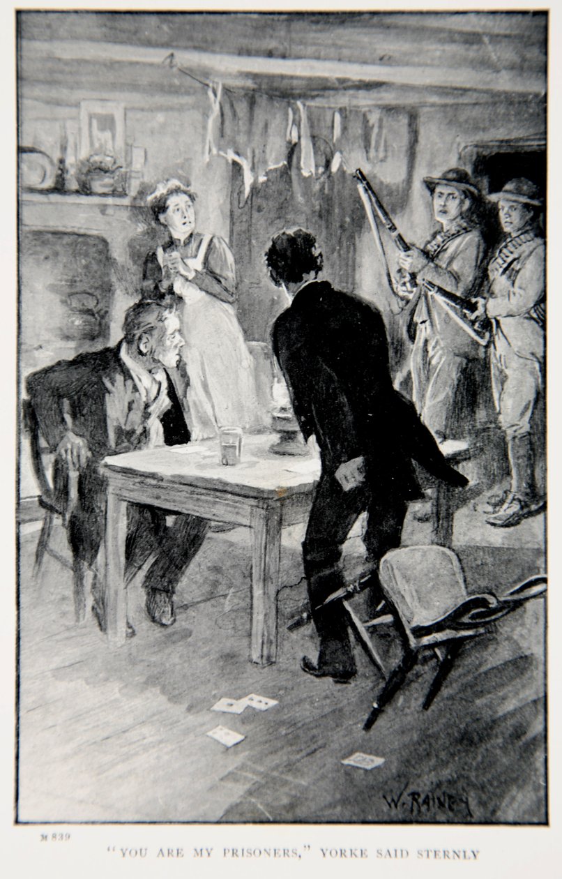"You are my Prisoners" sa Yorke strängt, en illustration från "With Roberts to Pretoria: A Tale of the South African War" av G.A. Henty, pub. London, 1902 av William Rainey