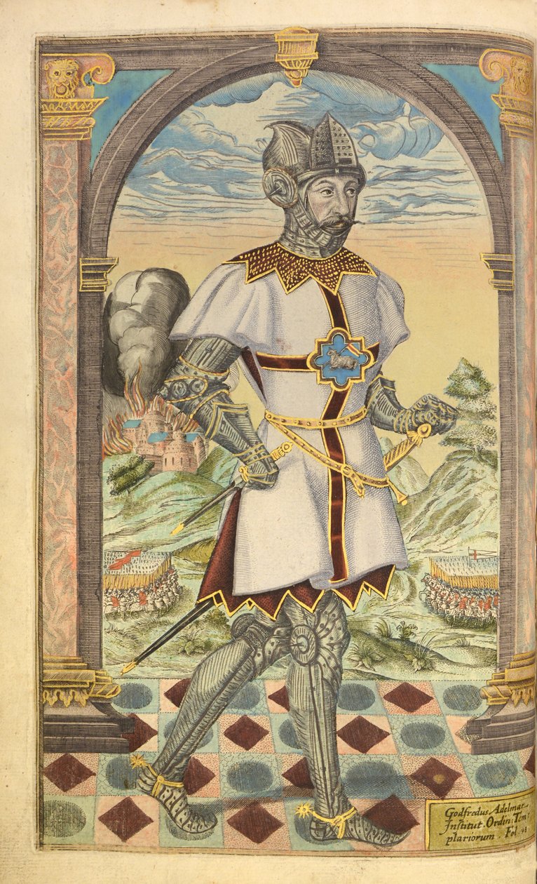 Godfrey Adelmar, från nHonor Military, och Civill, William Segar, pub. Robert Barker, London, 1602 (handfärgad gravyr) av William Rogers