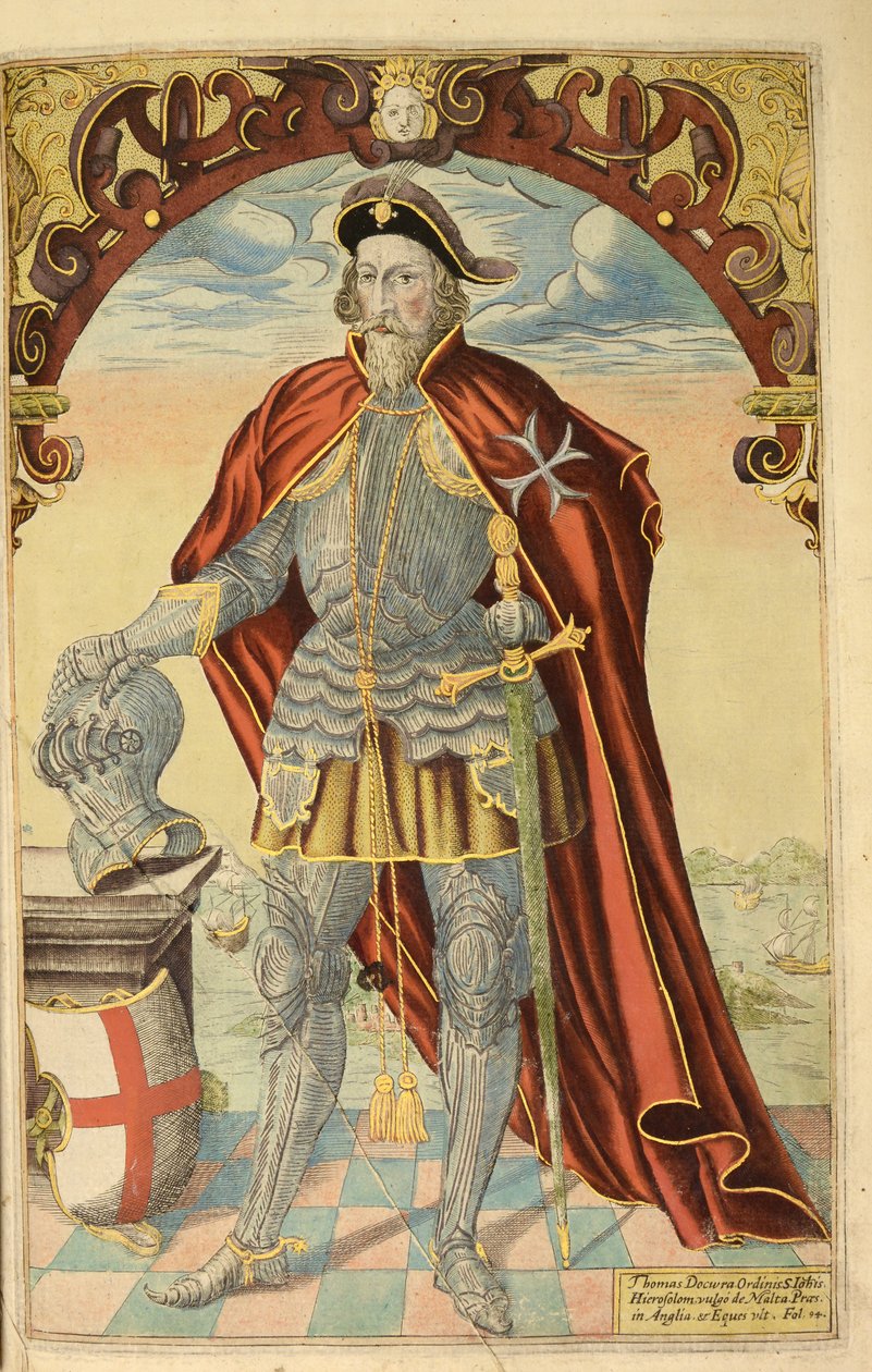 Sir Thomas Docwra, från nHonor Military, och Civill, William Segar, pub. Robert Barker, London, 1602 (handfärgad gravyr) av William Rogers