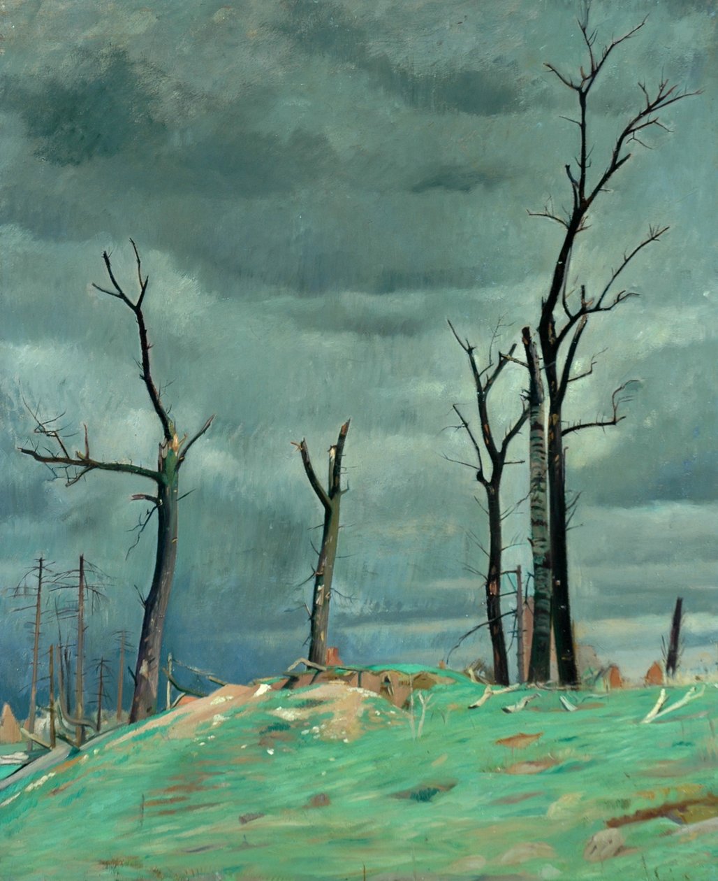Avenue of the Château, Bourlon, Western Front (olja på duk) av William Rothenstein