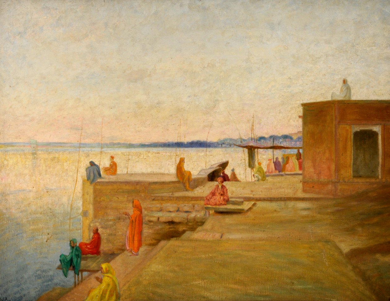 Kväll i Benares, Indien av William Rothenstein