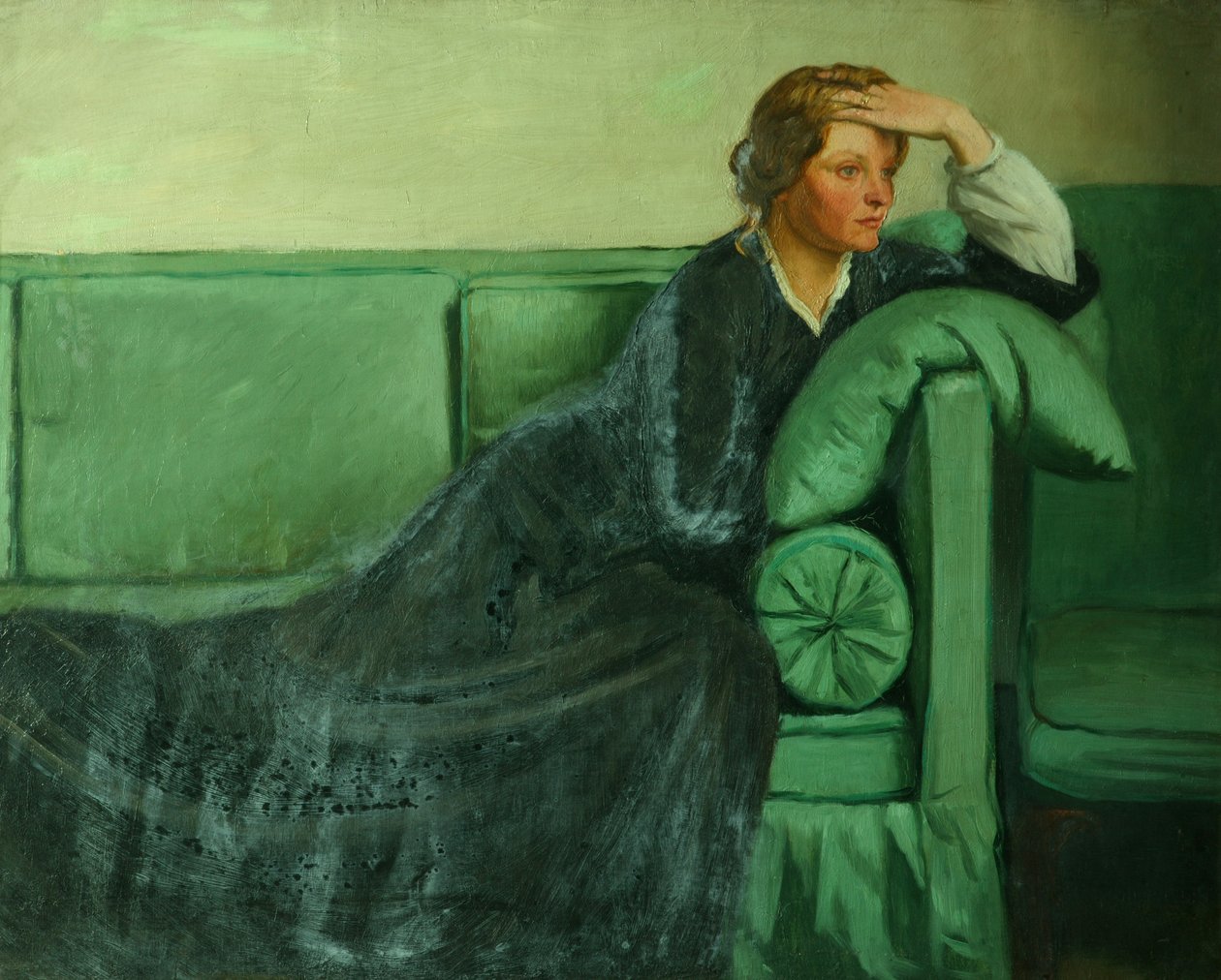 Blomma, frukt och taggstycke (olja på duk) av William Rothenstein