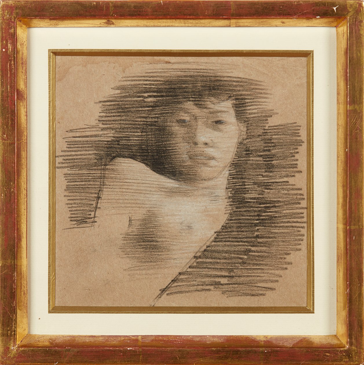 Flicka i Paris (krita och vit krita) av William Rothenstein