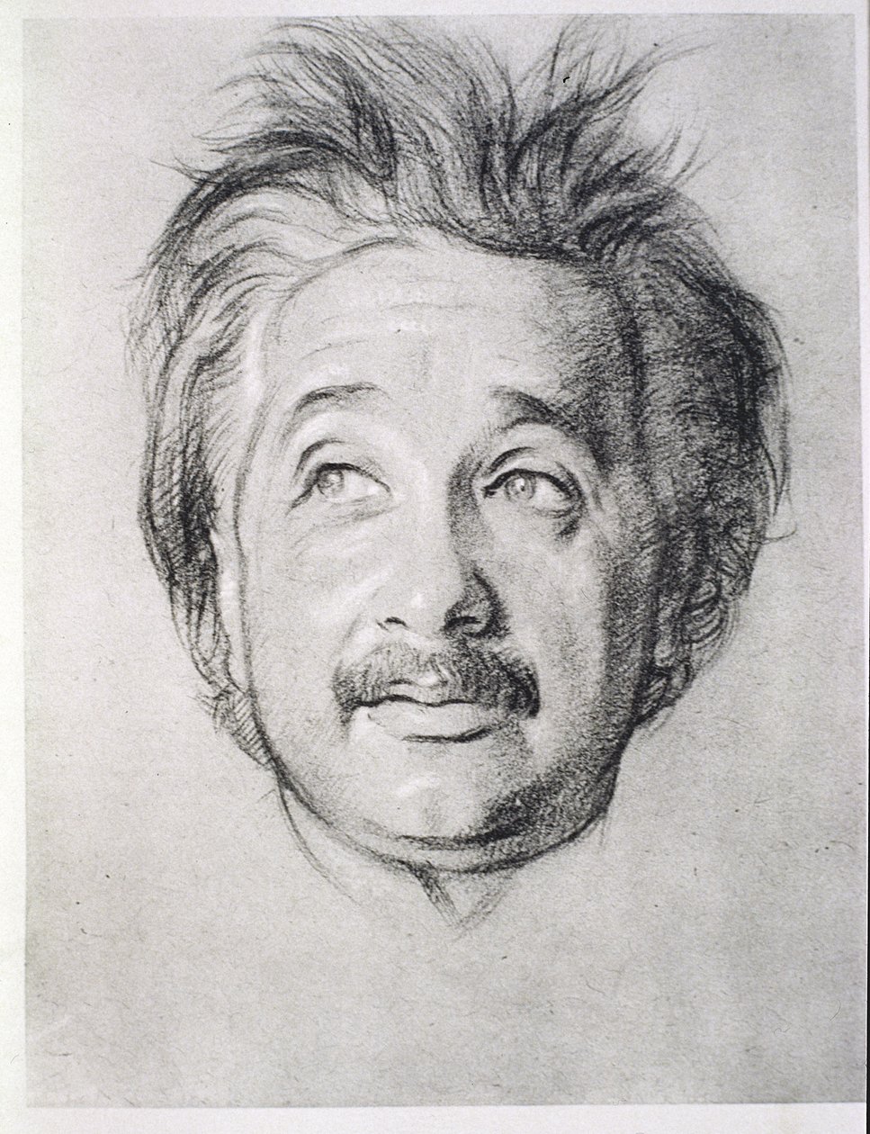 Porträtt av Albert Einstein (1879-1955) (litho) av William Rothenstein
