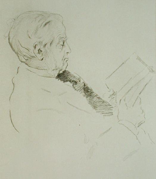 Porträtt av Max Muller (1823-1900) (litho) av William Rothenstein