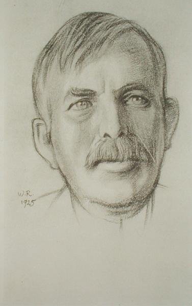 Porträtt av Sir Ernest Rutherford (1871-1937) av William Rothenstein