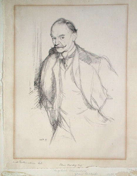 Porträtt av Thomas Hardy (1840-1928) 1897 (litho) av William Rothenstein