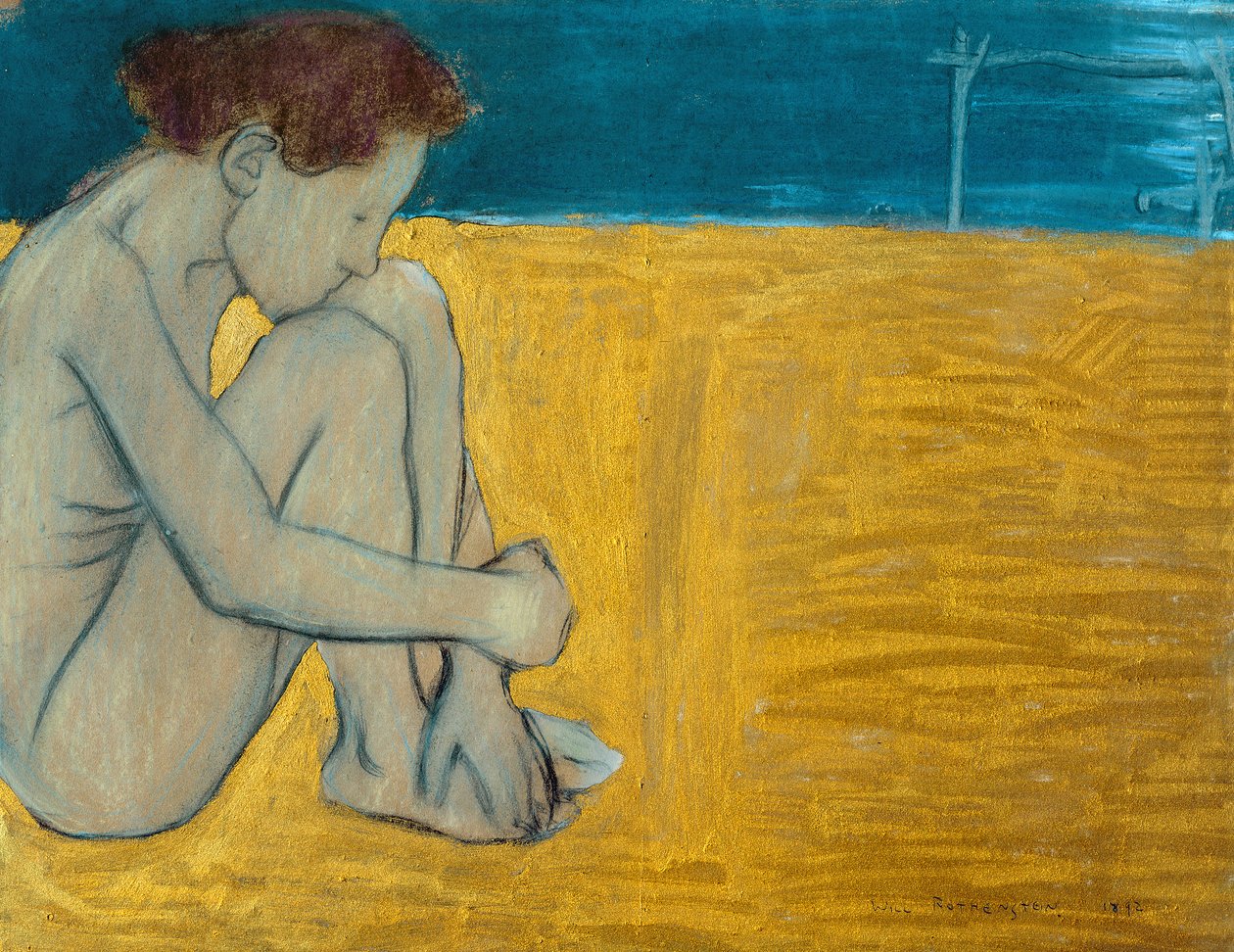 Sittande kvinnlig naken av William Rothenstein