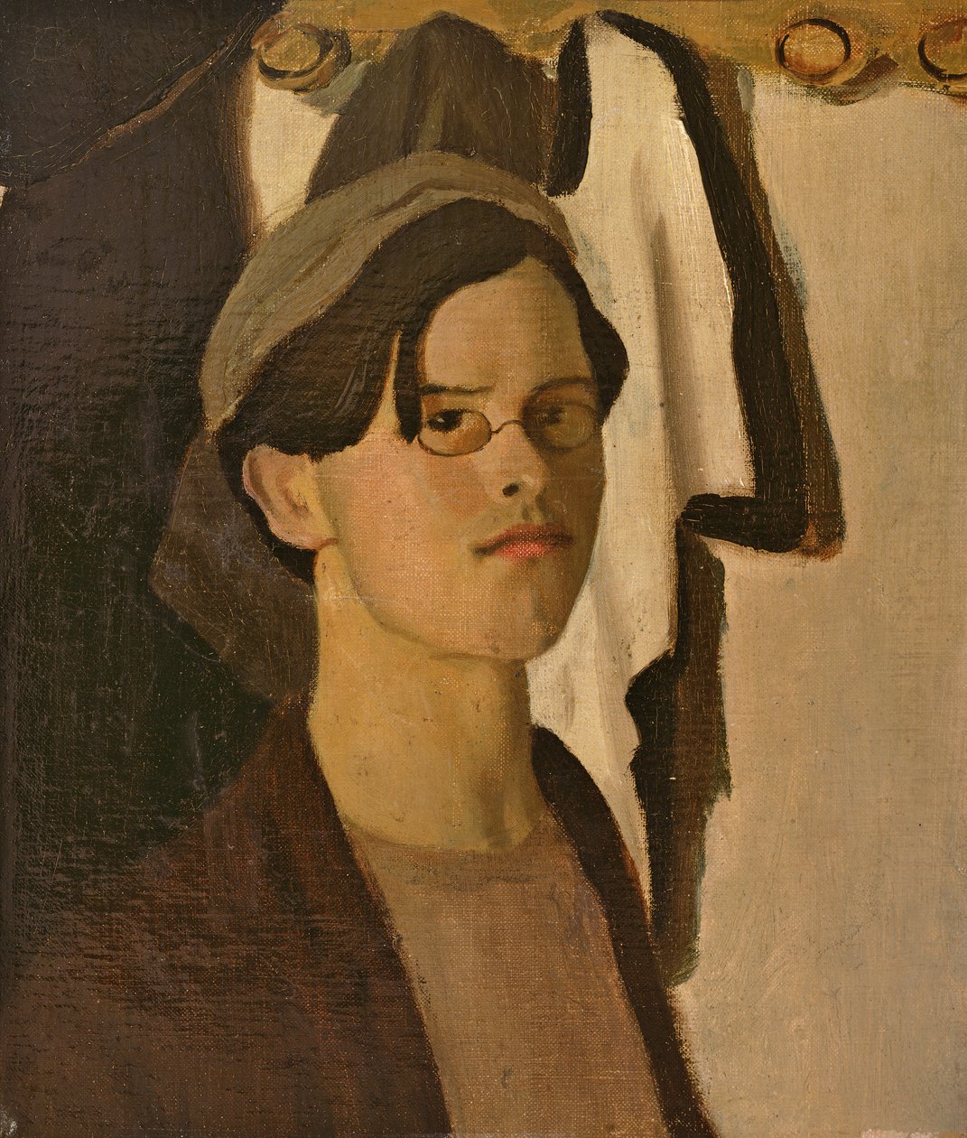Självporträtt (fragment från en större målning) (olja på duk) av William Rothenstein