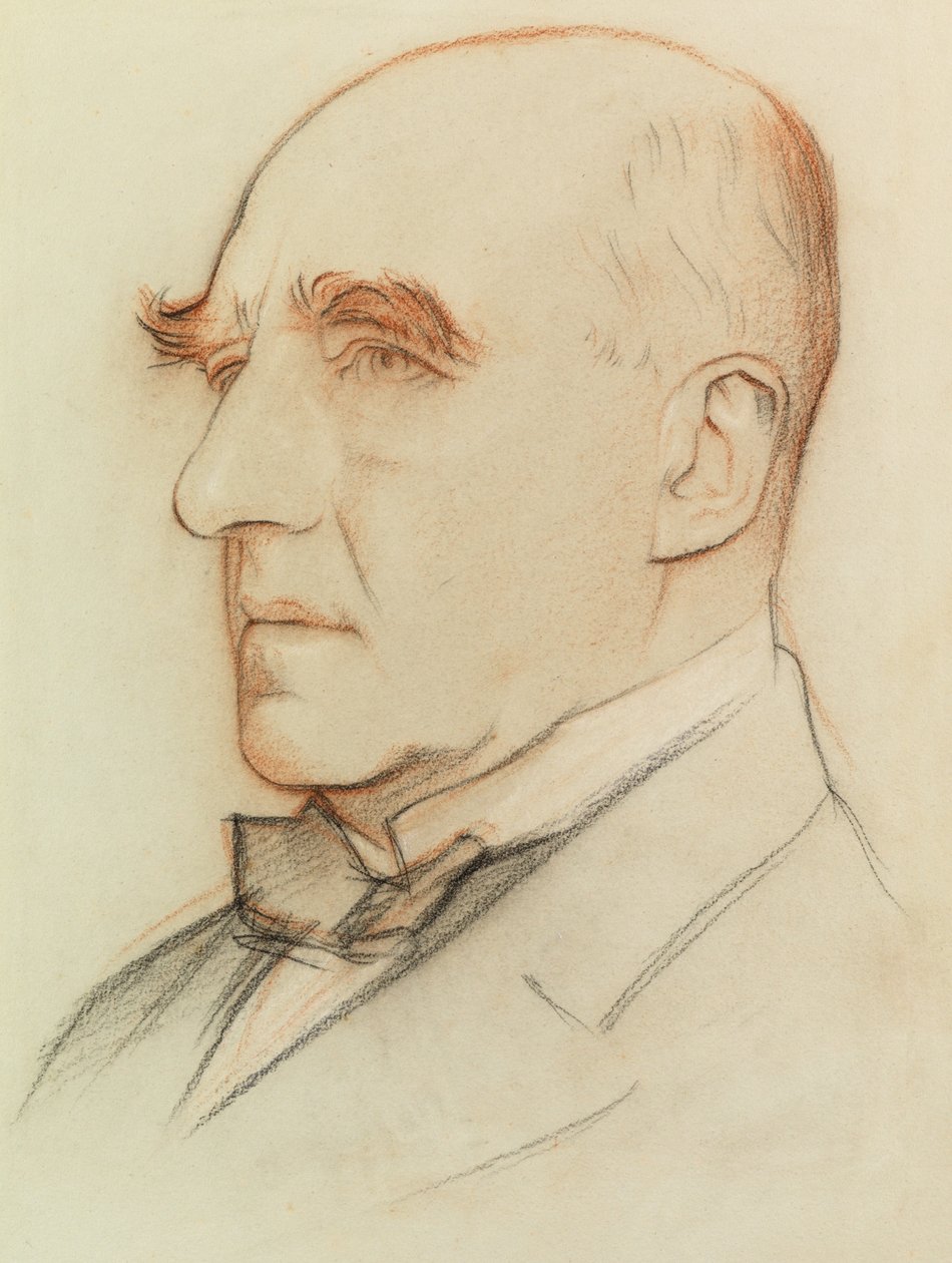 Sir Arthur Pinero, dramatiker (färgade kritor) av William Rothenstein