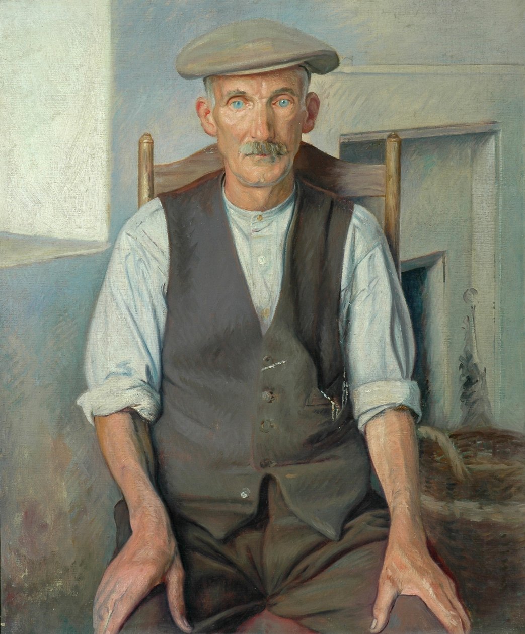 Den gamle trädgårdsmästaren (olja på duk) av William Rothenstein
