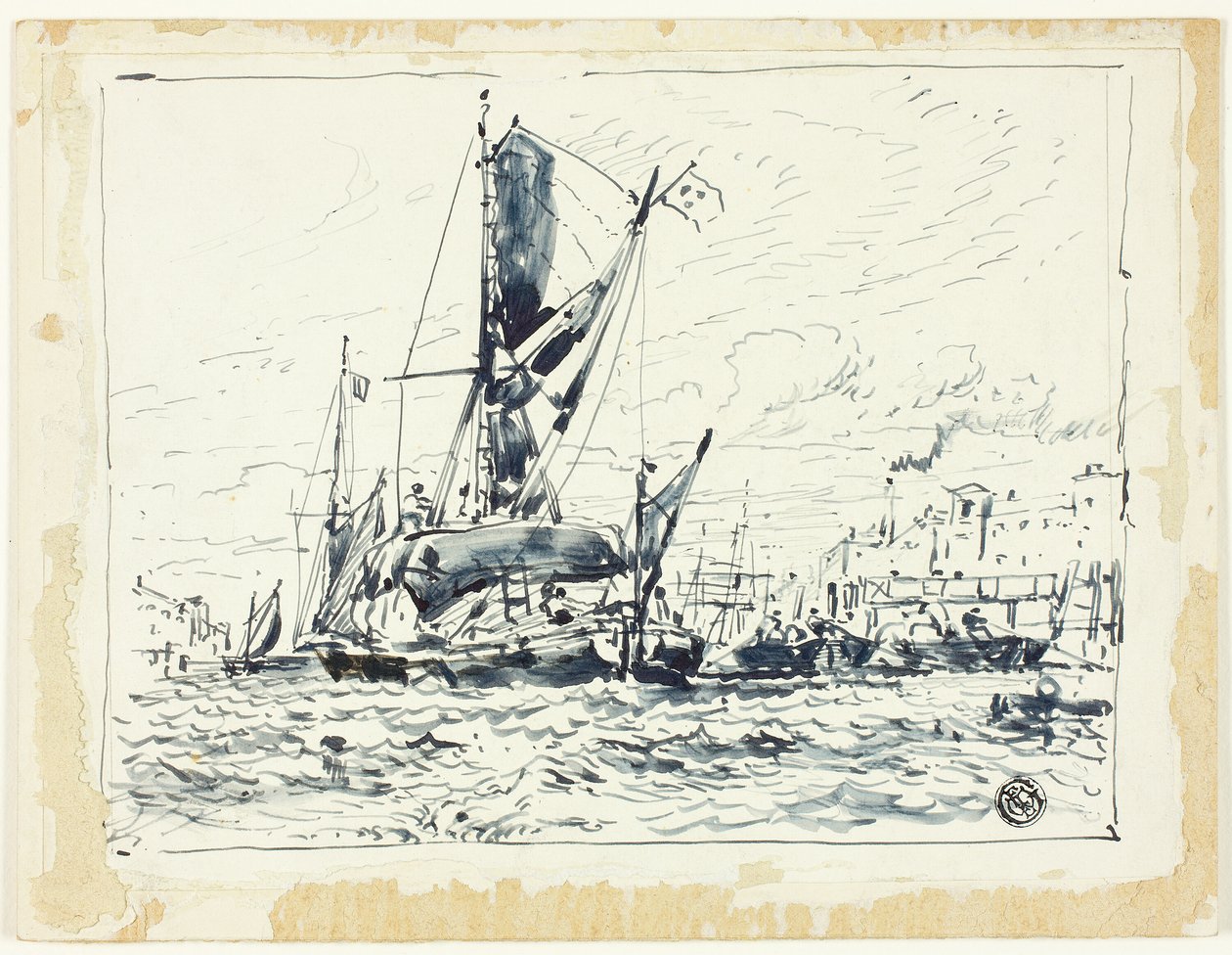Båt i hamn av William Roxby Beverley