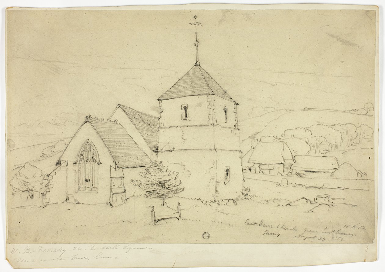 Eastham Church nära Eastbourne Sussex av William Roxby Beverley
