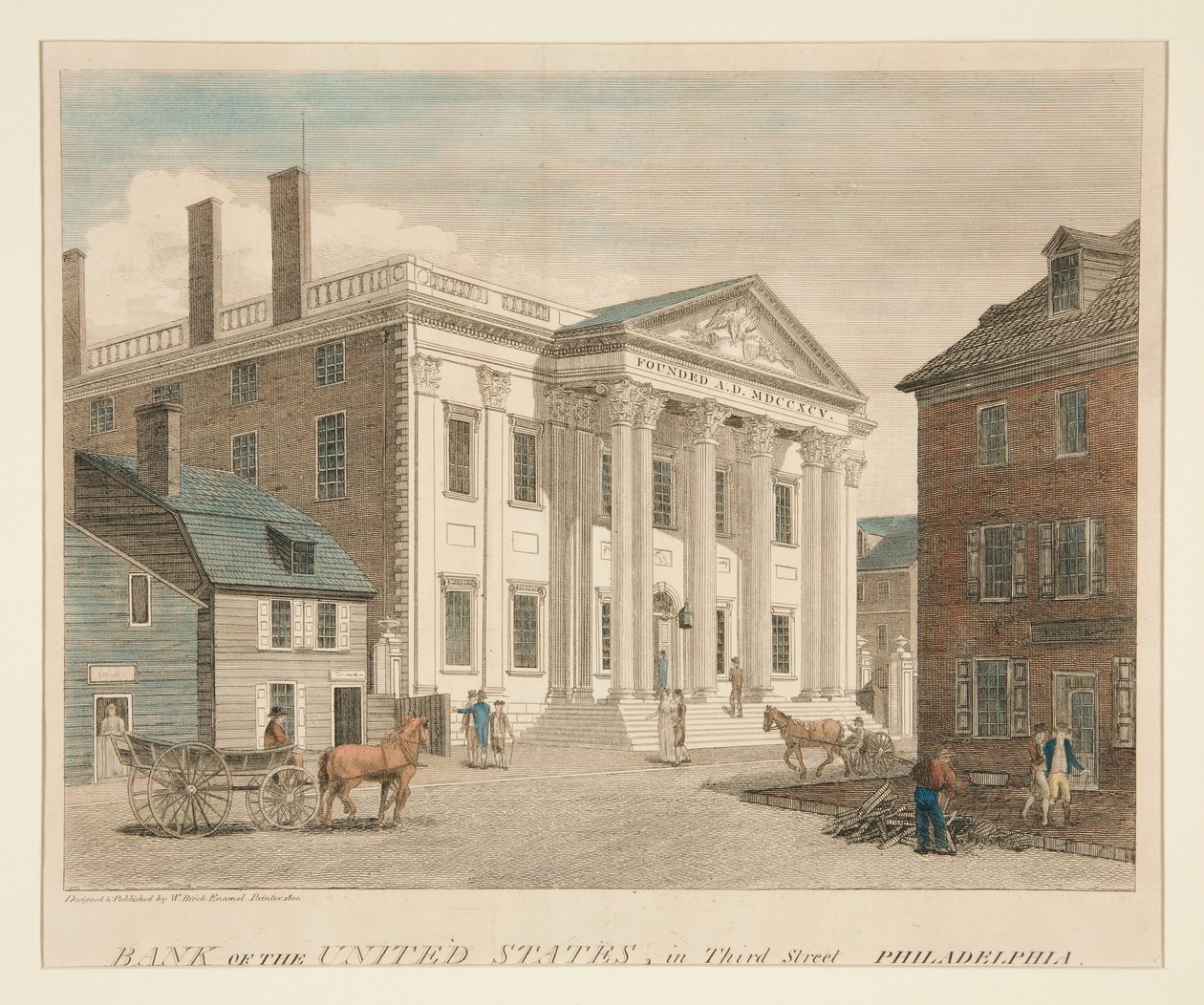 Bank of the United States, på Third Street i Philadelphia av William Russell Birch