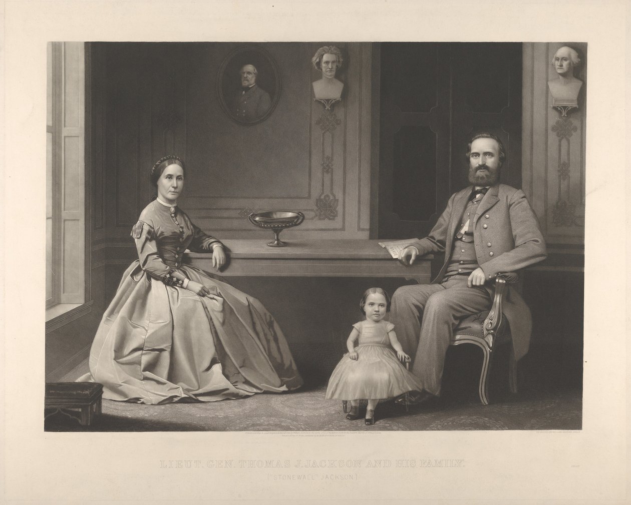 Generallöjtnant Thomas J. Jackson och hans familj Stonewall Jackson, 1866. av William Sartain