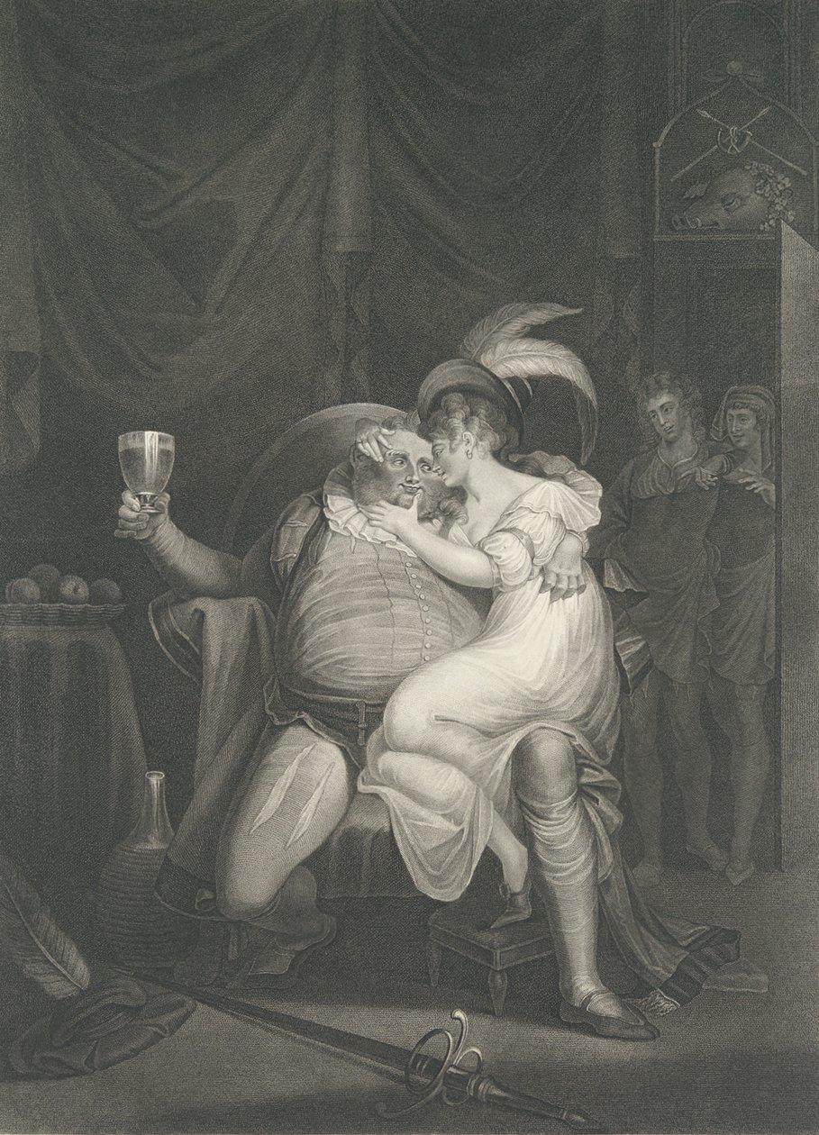 Doll Tearsheet, Falstaff, Henry and Poins Shakespeare, Kin..., publicerad första gången 1795, återutgiven 1852. av William Satchwell Leney