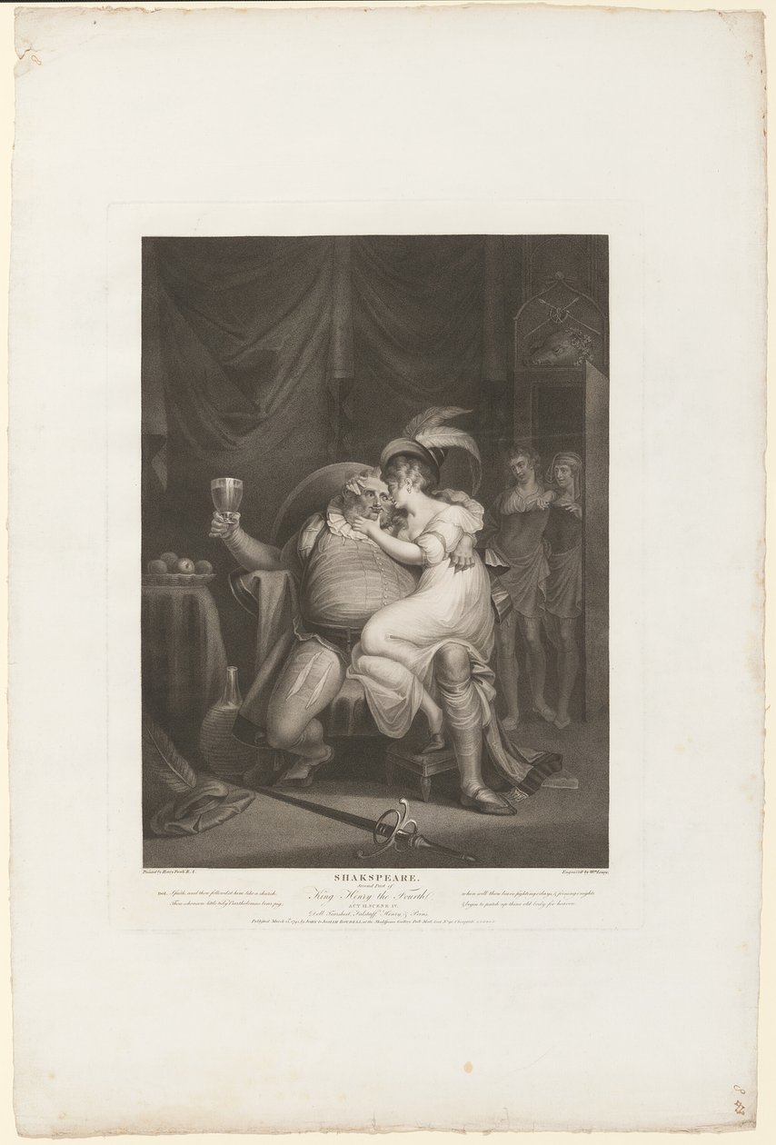 Prins Hal och Poins överraskar Falstaff med Doll Tearsheet av William Satchwell Leney
