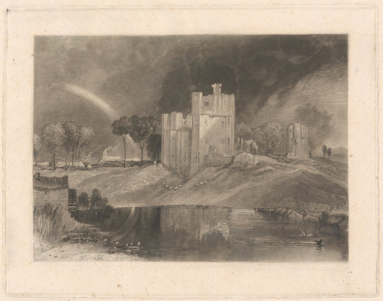 Brougham Castle, nära korsningen mellan floderna Eamont och Lowther av William Say