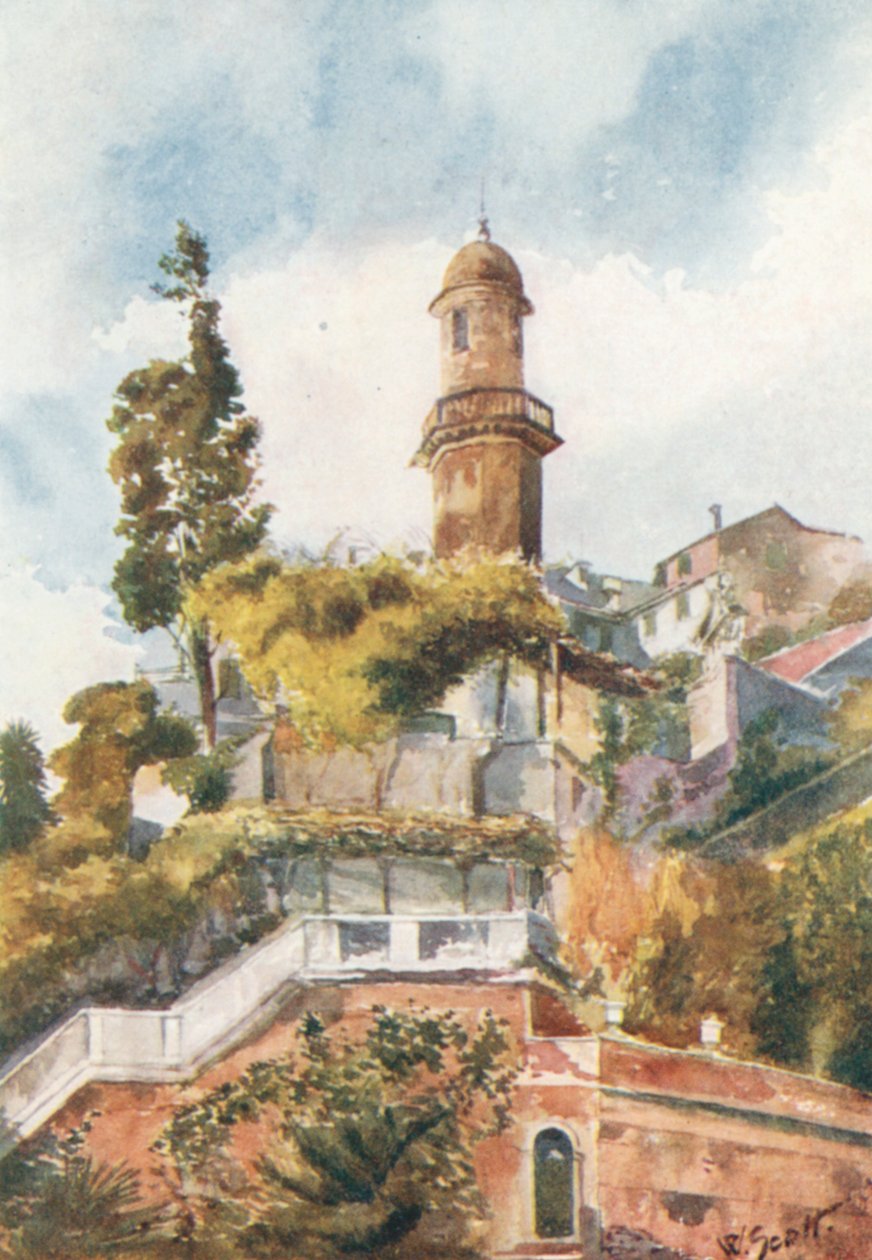 Ett hörn i Genua (färglitografi) av William Scott