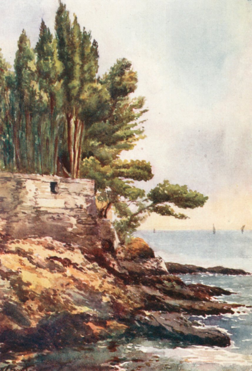 Capo Lungo, Nervi (färglitografi) av William Scott