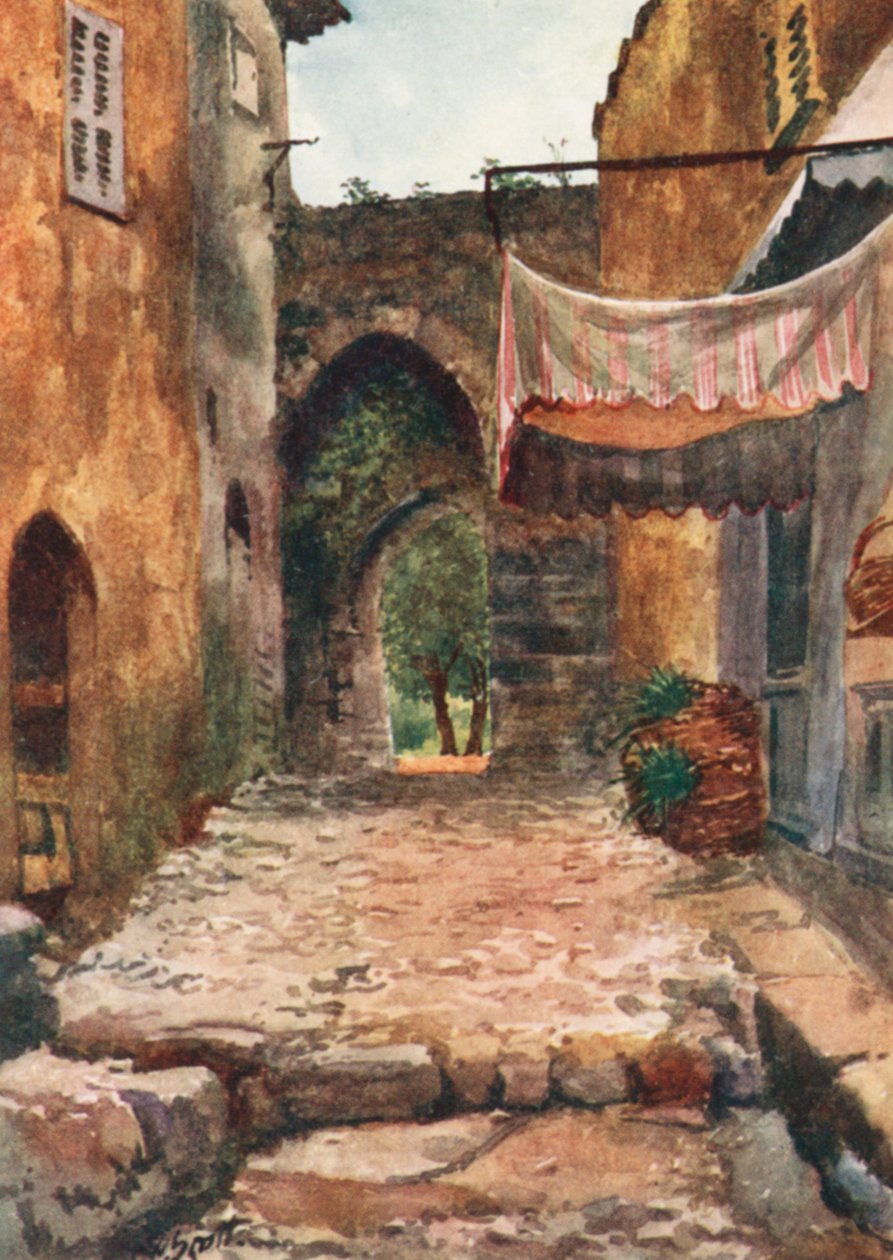Entréport, Auribeau (färglitografi) av William Scott