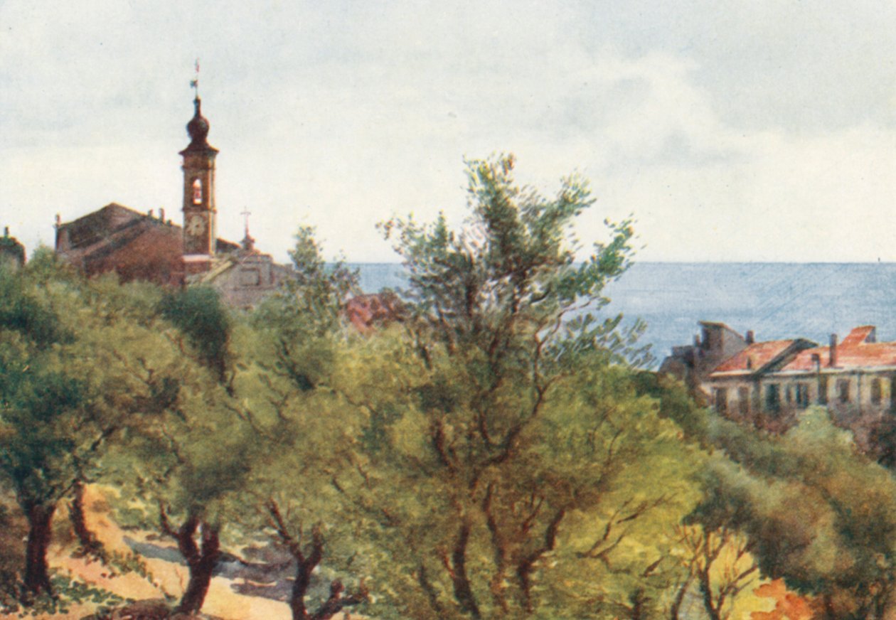 Ospedaletti (färglitografi) av William Scott