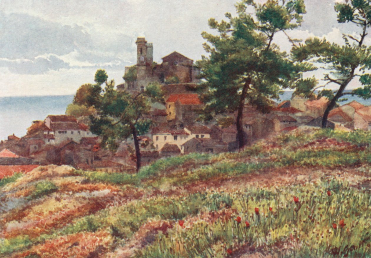 Gamla stan, Cannes (färglitografi) av William Scott