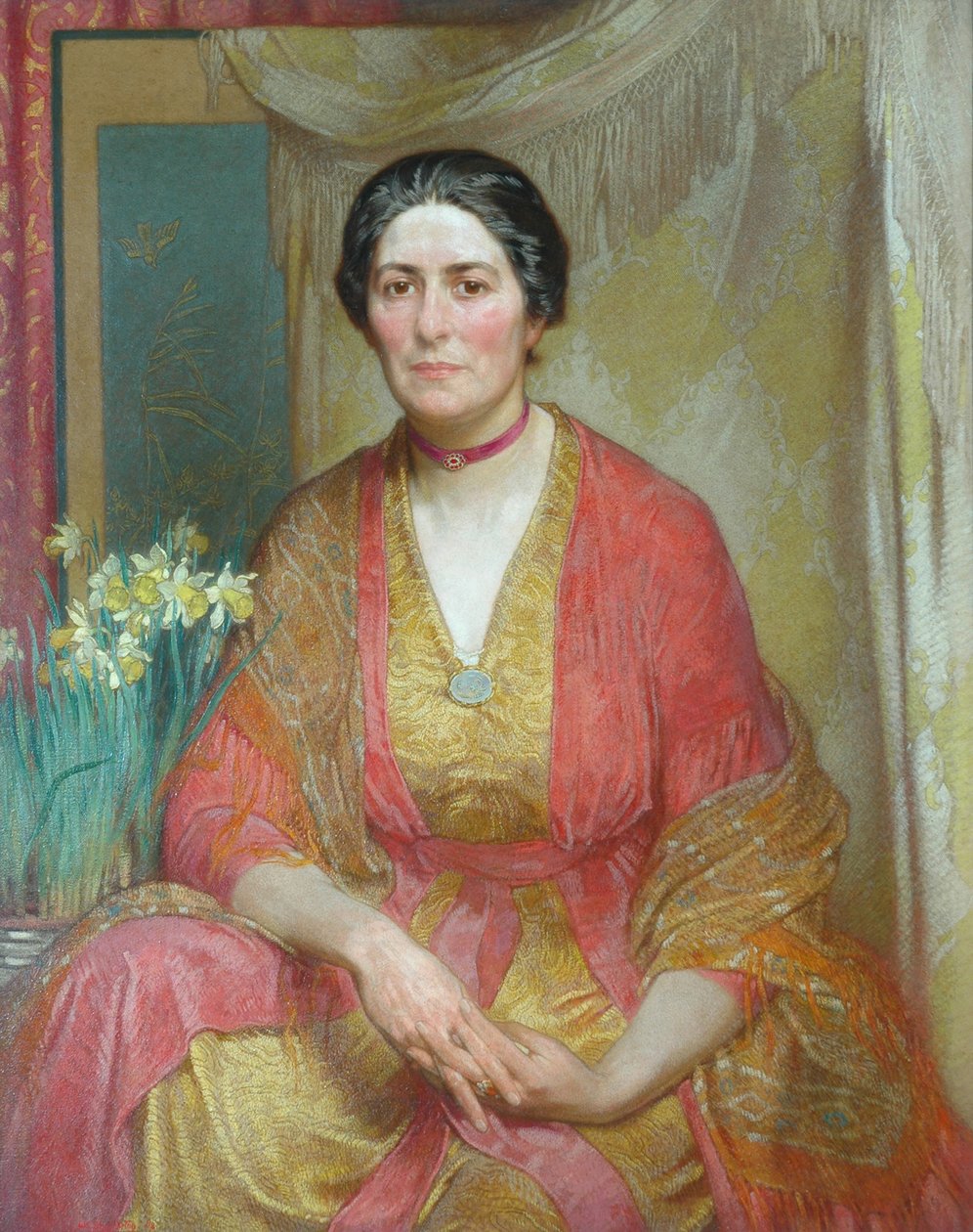 Porträtt av konstnärens fru av William Shackleton