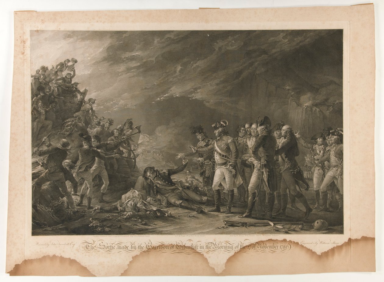 Sortien gjord av Gibraltars garnison på morgonen den 27 november 1781 av William Sharp