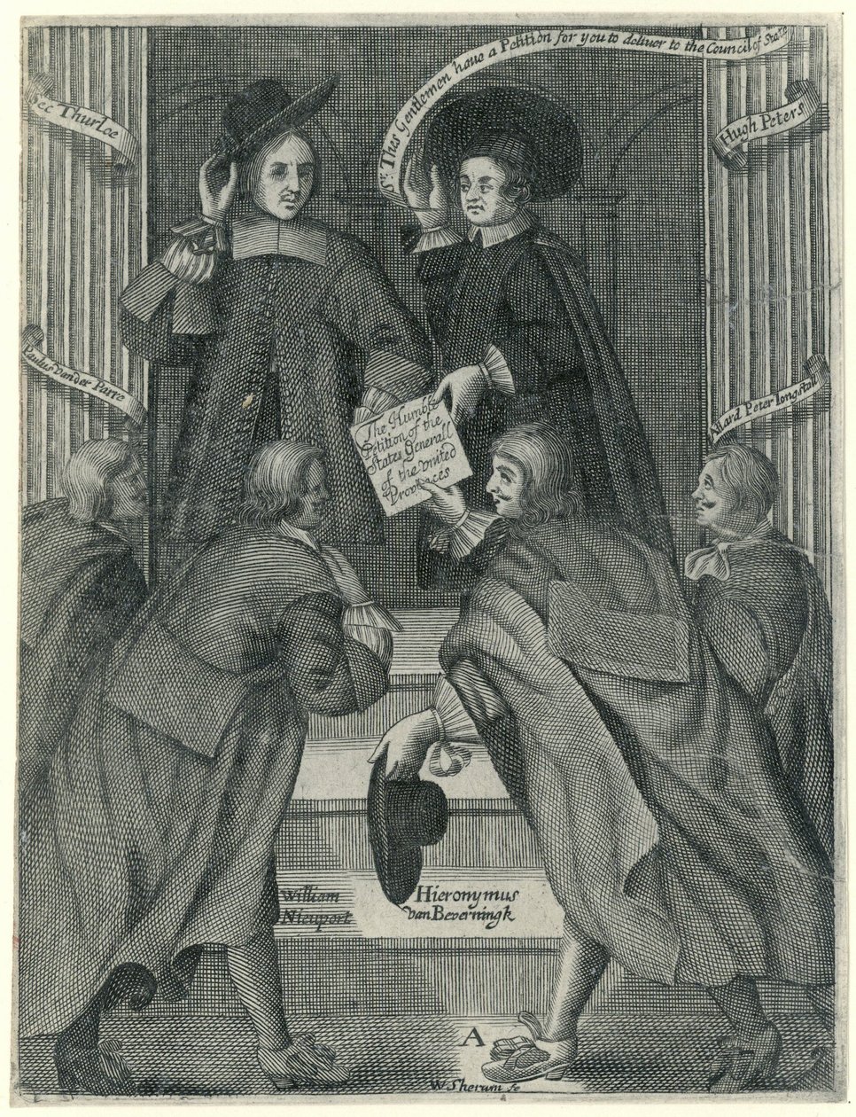 Framläggande av en petition till den engelska utrikesministern, ca 1654 av William Sherwin