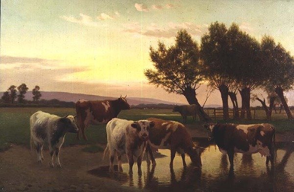 Kväll nära Amberley av William Sidney Cooper