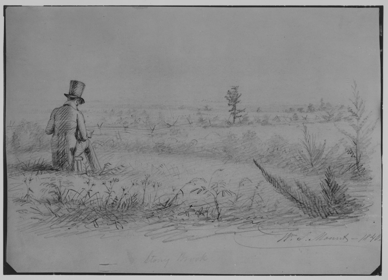 Konstnär som skissar vid Stony Brook, New York (ur McGuires klippbok) av William Sidney Mount