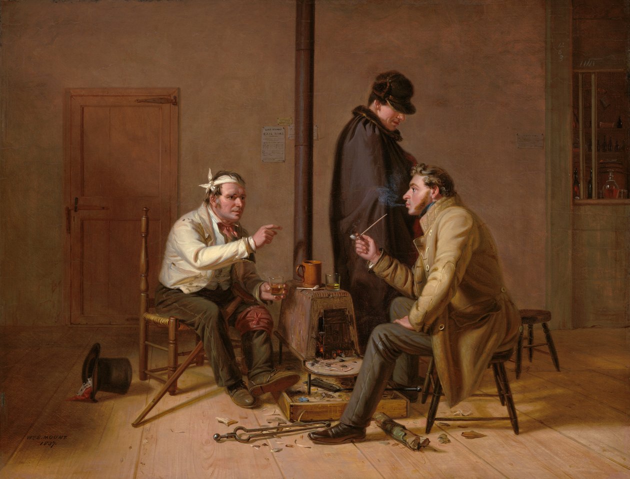The Tough Story - Scen i en lantkrog av William Sidney Mount