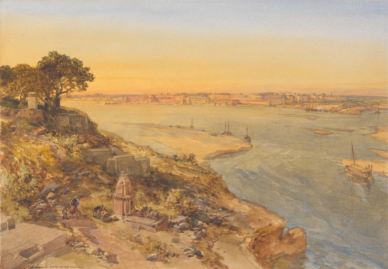 Allahabad, från Jumnas högra strand av William Simpson