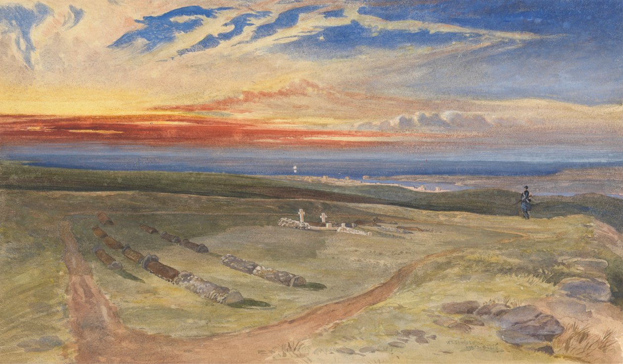 Officerarnas gravar i fortet på Cathcarts Hill av William Simpson