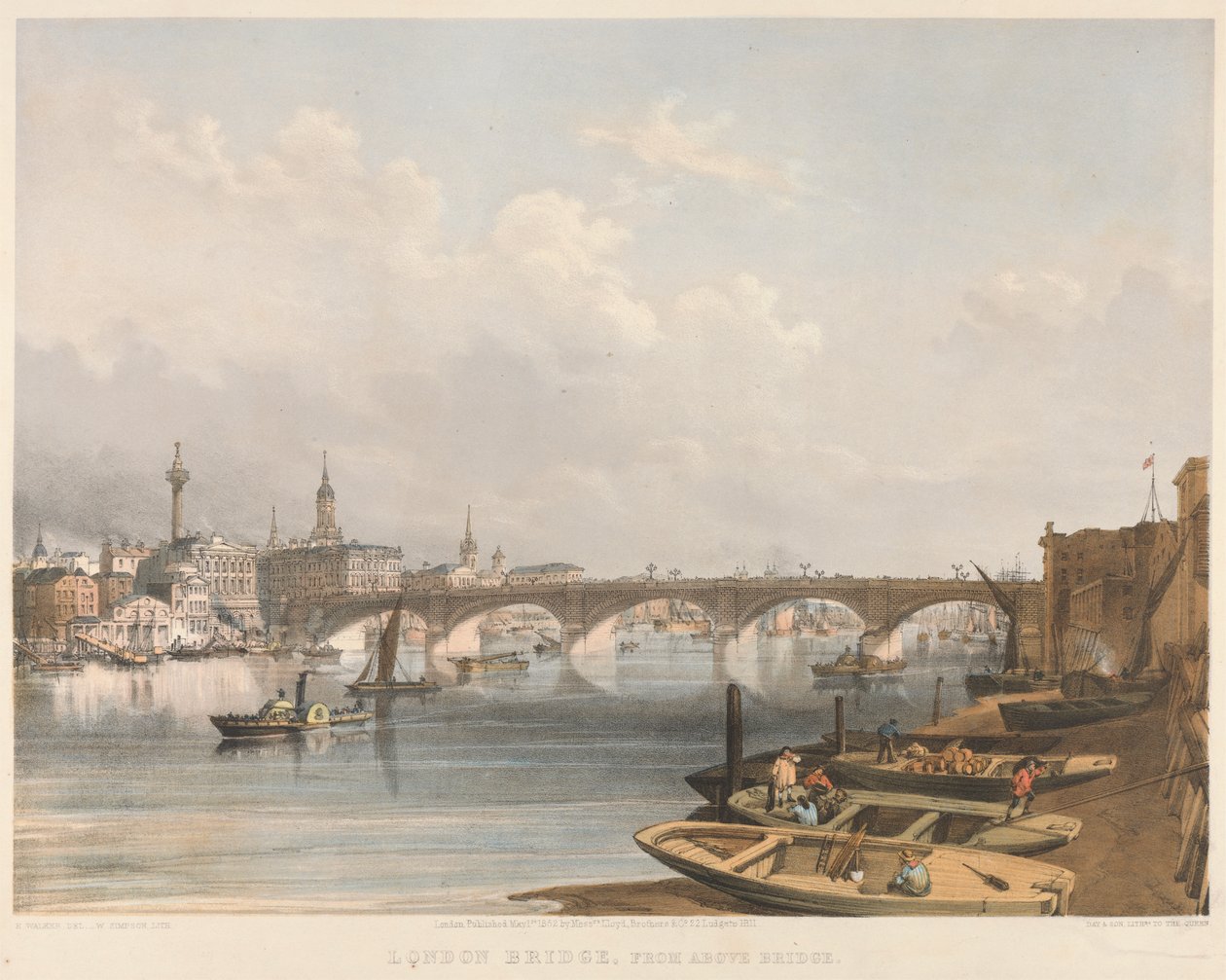 London Bridge från ovan Bridge av William Simpson