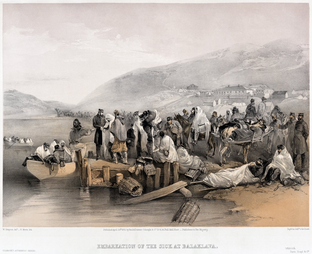 De sjukas ombordstigning i Balaklava, 1855 av William Crimea Simpson