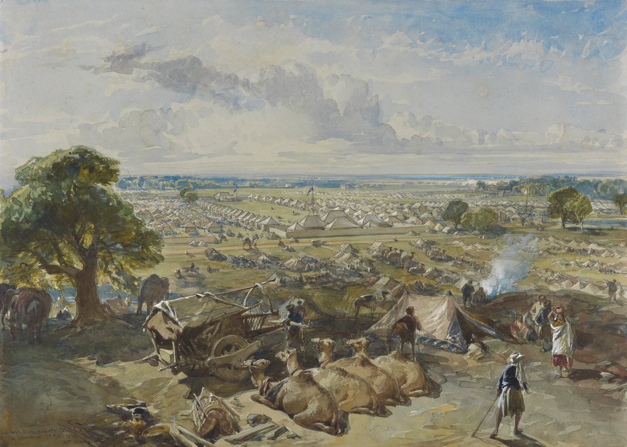 Generalguvernörens och överbefälhavarens läger i Jalandhar, 1 februari 1860 av William Simpson