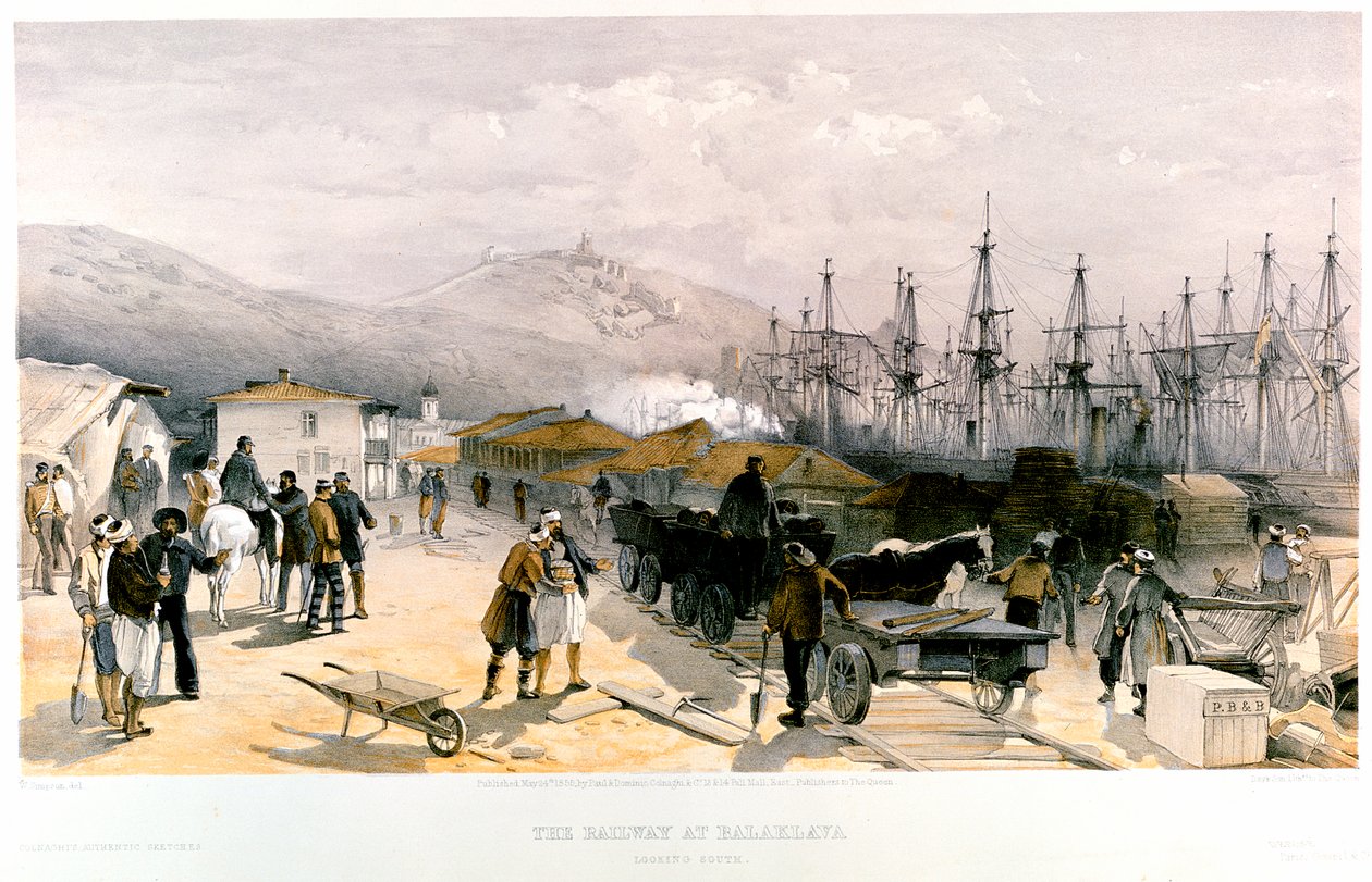 Järnvägen i Balaklava, 1855-1856 av William Crimea Simpson